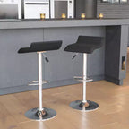 Lot de 2 tabourets de bar contemporains Emma et Oliver réglables en hauteur avec siège ondulé solide et base chromée