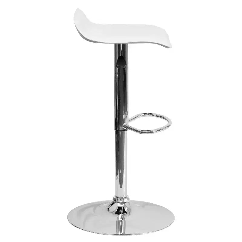 Lot de 2 tabourets de bar contemporains Emma et Oliver réglables en hauteur avec siège ondulé solide et base chromée