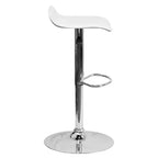 Lot de 2 tabourets de bar contemporains Emma et Oliver réglables en hauteur avec siège ondulé solide et base chromée