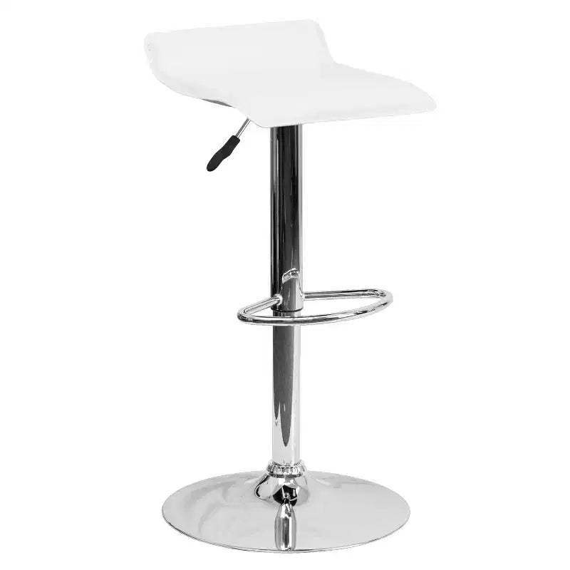 Lot de 2 tabourets de bar contemporains Emma et Oliver réglables en hauteur avec siège ondulé solide et base chromée
