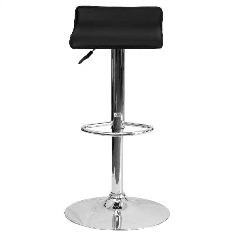 Lot de 2 tabourets de bar contemporains Emma et Oliver réglables en hauteur avec siège ondulé solide et base chromée