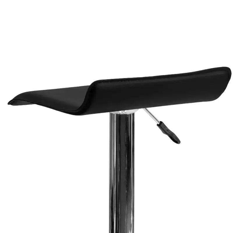 Lot de 2 tabourets de bar contemporains Emma et Oliver réglables en hauteur avec siège ondulé solide et base chromée