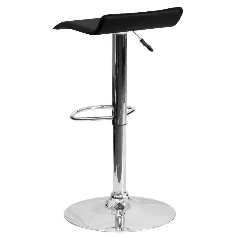 Lot de 2 tabourets de bar contemporains Emma et Oliver réglables en hauteur avec siège ondulé solide et base chromée