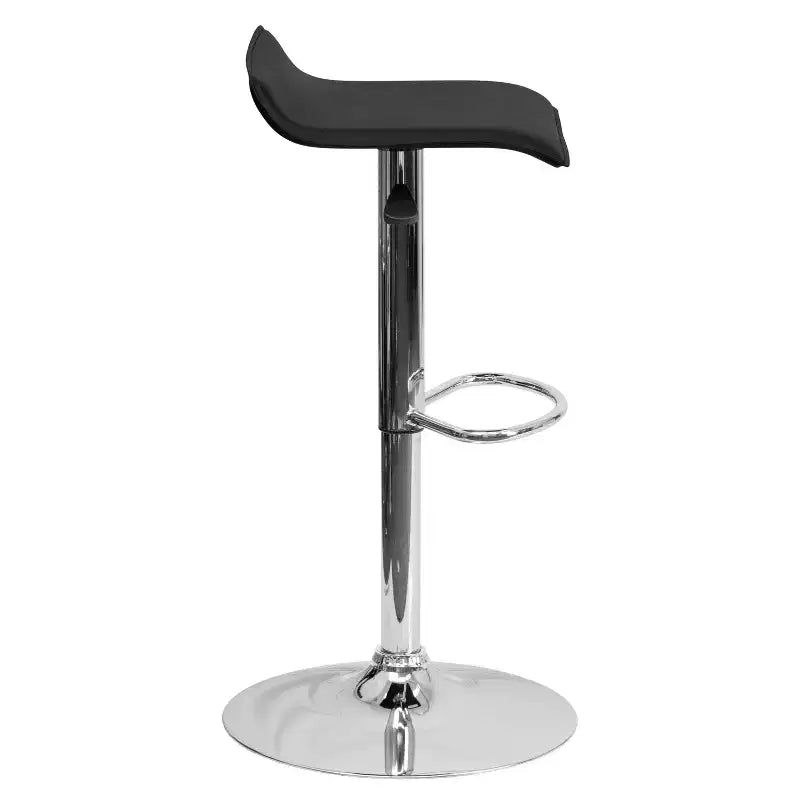 Lot de 2 tabourets de bar contemporains Emma et Oliver réglables en hauteur avec siège ondulé solide et base chromée