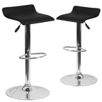 Lot de 2 tabourets de bar contemporains Emma et Oliver réglables en hauteur avec siège ondulé solide et base chromée