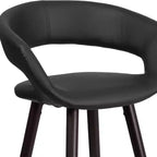Emma et Oliver - Lot de 2 tabourets de comptoir contemporains de 61 cm de haut avec cadre en bois cappuccino
