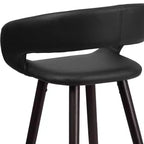 Emma et Oliver - Lot de 2 tabourets de comptoir contemporains de 61 cm de haut avec cadre en bois cappuccino