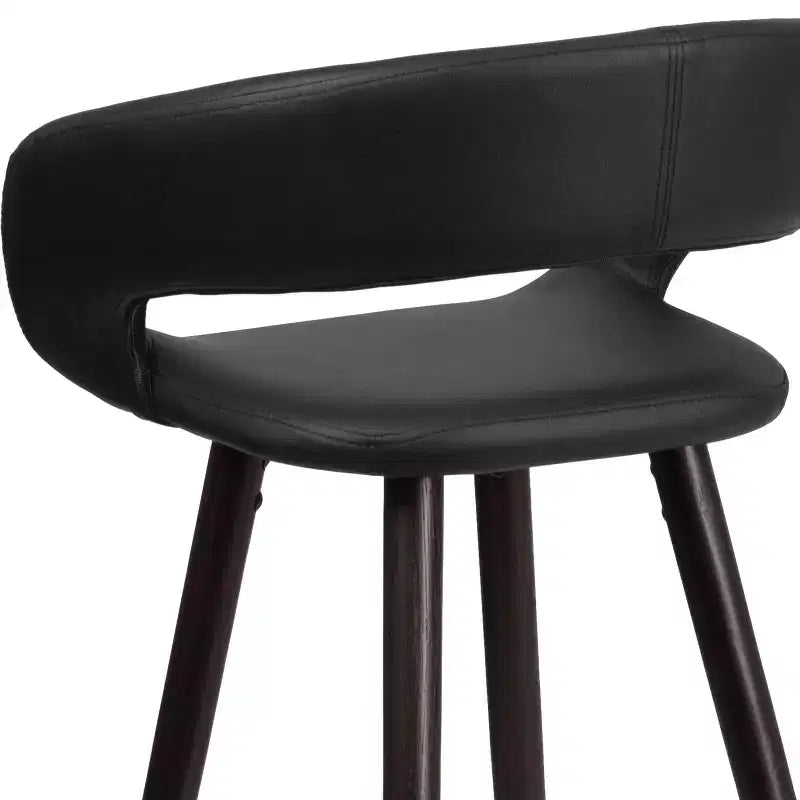 Emma et Oliver - Lot de 2 tabourets de comptoir contemporains de 61 cm de haut avec cadre en bois cappuccino
