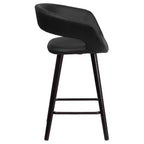 Emma et Oliver - Lot de 2 tabourets de comptoir contemporains de 61 cm de haut avec cadre en bois cappuccino