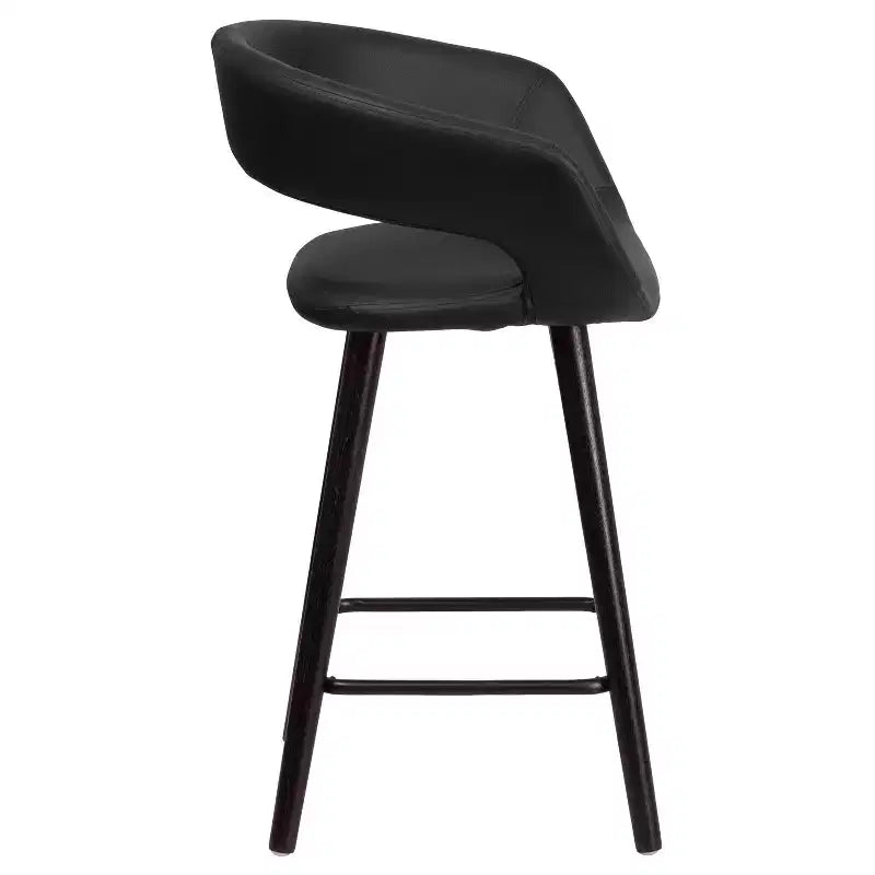 Emma et Oliver - Lot de 2 tabourets de comptoir contemporains de 61 cm de haut avec cadre en bois cappuccino