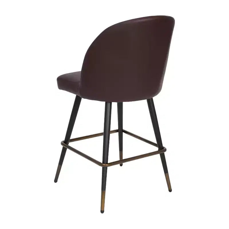 Tabourets de salle à manger Emma et Oliver modernes et rembourrés avec dossier profilé et pieds en acier thermolaqué avec patins de protection – Lot de 2