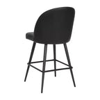 Tabourets de salle à manger Emma et Oliver modernes et rembourrés avec dossier profilé et pieds en acier thermolaqué avec patins de protection – Lot de 2