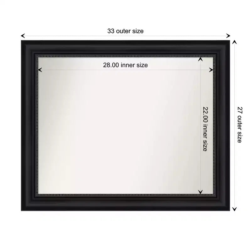 Miroir mural de salle de bain noir non biseauté Amanti Art Astor