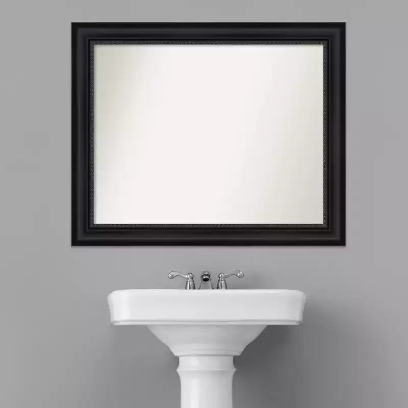 Miroir mural de salle de bain noir non biseauté Amanti Art Astor