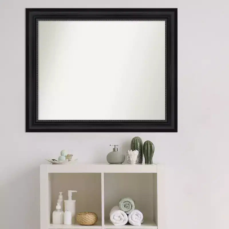 Miroir mural de salle de bain noir non biseauté Amanti Art Astor