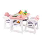 Ensemble table et chaises 3 pièces pour enfants Costway, bureau d'activités pour tout-petits avec blocs de construction