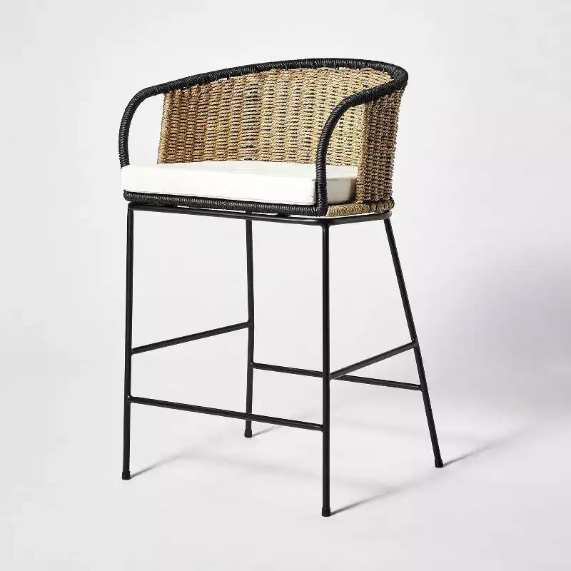 Westcliff Seagrass Counter Height Barstool - Threshold designed with Studio McGee