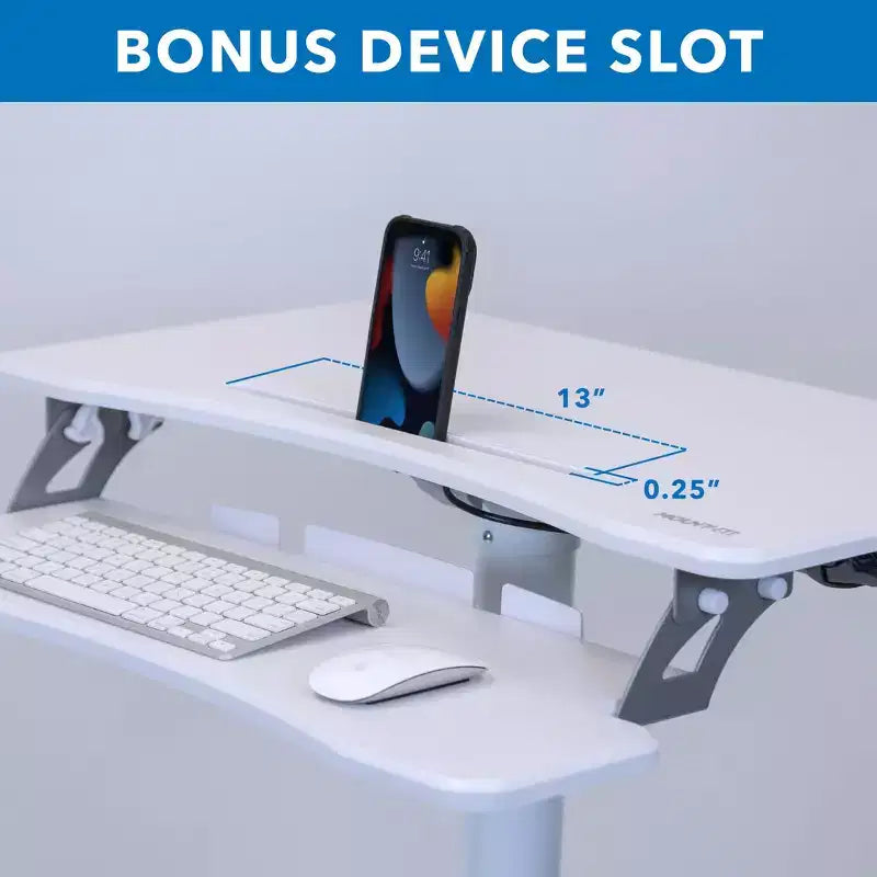 Mount-It! Chariot informatique mobile réglable en hauteur, poste de travail roulant, espace de rangement pour UC et imprimante, poste de travail informatique mobile assis-debout