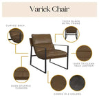 Fauteuil d'appoint en similicuir Varick, collection Cortney