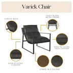 Fauteuil d'appoint en similicuir Varick, collection Cortney