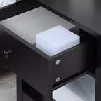 Table d'appoint HOMCOM, table de chevet moderne avec tiroir de rangement et étagère, salon, lot de 2, noir
