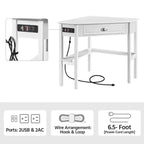 Bureau d'angle Yaheetech avec prise électrique