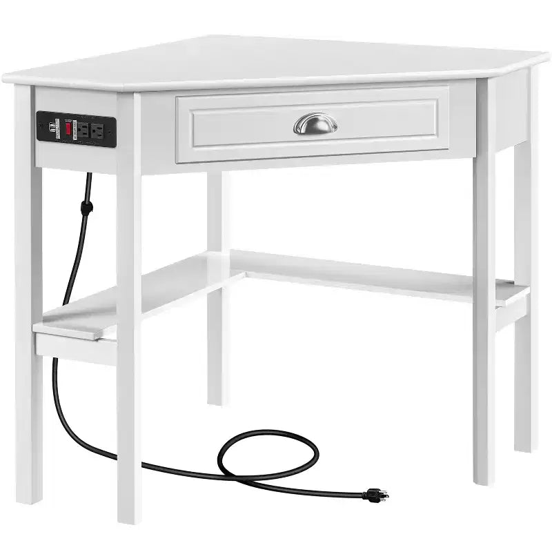 Bureau d'angle Yaheetech avec prise électrique