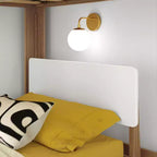 Lit superposé en L Max & Lily, deux places superposées, style moderne du milieu du siècle, bois massif