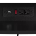 Yaheetech Table d'ordinateur portable 22 pouces avec prise de courant Noir