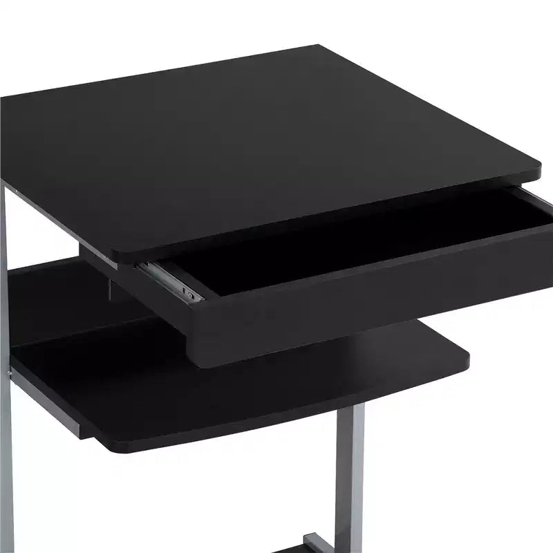 Yaheetech Table d'ordinateur portable 22 pouces avec prise de courant Noir