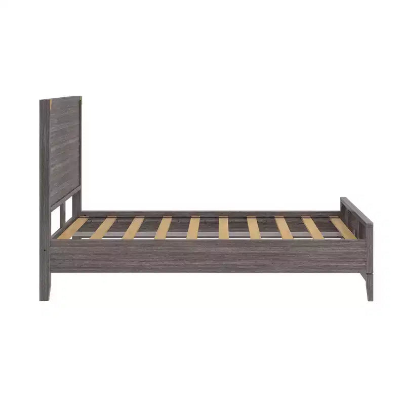 Lit plateforme contemporain en bois massif Plank+Beam pleine grandeur