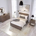 Lit plateforme contemporain en bois massif Plank+Beam pleine grandeur