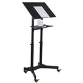 Mount-It! Mobile Standing Height Desk, Portable Podium and Rolling Presentation Lectern, Laptop Stand Up Desk with Caster Wheels