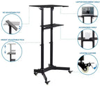 Mount-It! Bureau mobile réglable en hauteur, pupitre portable et lutrin de présentation roulant, bureau d'ordinateur portable avec roulettes