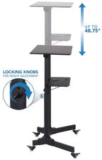 Mount-It! Bureau mobile réglable en hauteur, pupitre portable et lutrin de présentation roulant, bureau d'ordinateur portable avec roulettes