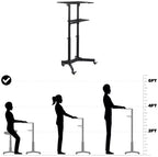 Mount-It! Bureau mobile réglable en hauteur, pupitre portable et lutrin de présentation roulant, bureau d'ordinateur portable avec roulettes