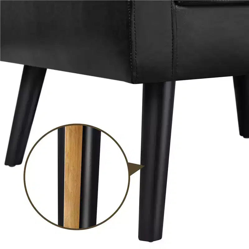 Fauteuil Yaheetech Moderne Fauteuil d'appoint en Similicuir Capitonnage avec Pieds en Bois Massif