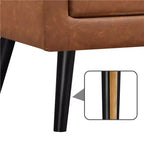 Fauteuil Yaheetech Moderne Fauteuil d'appoint en Similicuir Capitonnage avec Pieds en Bois Massif