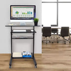 Mount-It! Bureau debout mobile avec plateforme de clavier rétractable | Poste de travail informatique réglable en hauteur | Roues verrouillables | Capacité de 45 kg