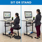 Mount-It! Bureau debout mobile avec plateforme de clavier rétractable | Poste de travail informatique réglable en hauteur | Roues verrouillables | Capacité de 45 kg