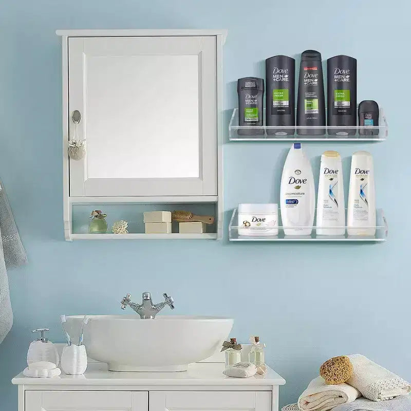 Étagères flottantes murales Sorbus en acrylique pour salle de bain, Rangement transparent pour articles de toilette, Bibliothèque, Étagère à épices, Transparent