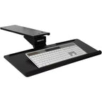 Mount-It! Under Desk Keyboard Tray and Mouse Platform | Ergonomic Computer Keyboard Drawer with Gel Wrist Pad | 17 Inch Space Saving Track | Black
