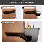 Mount-It! Tiroir et plateforme de souris pour clavier sous le bureau | Plateau de clavier ergonomique avec repose-poignet en gel | Rail de 17 pouces peu encombrant | Noir
