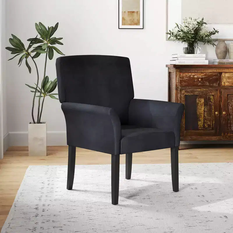 Chaise visiteur/d'appoint/fauteuil de bureau Costway avec pieds en bois d'hévéa