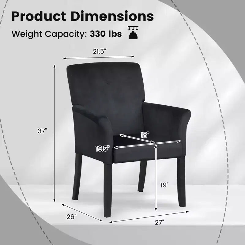 Chaise visiteur/d'appoint/fauteuil de bureau Costway avec pieds en bois d'hévéa