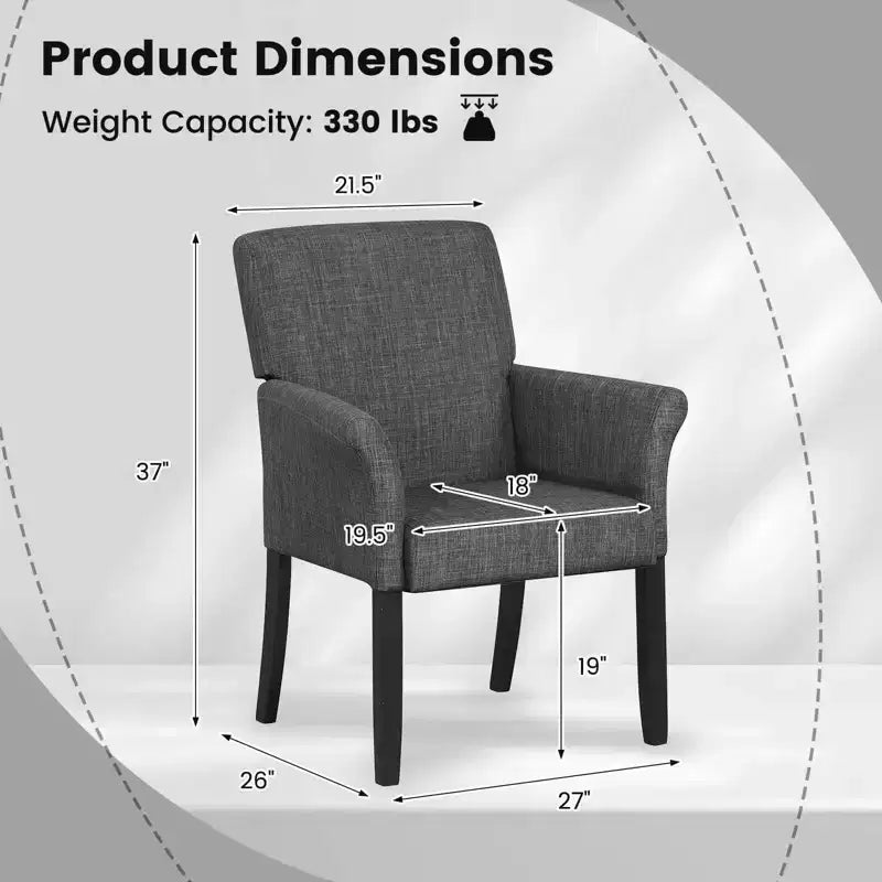 Chaise visiteur/d'appoint/fauteuil de bureau Costway avec pieds en bois d'hévéa