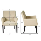 Chaise visiteur/d'appoint/fauteuil de bureau Costway avec pieds en bois d'hévéa