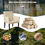 Chaise visiteur/d'appoint/fauteuil de bureau Costway avec pieds en bois d'hévéa