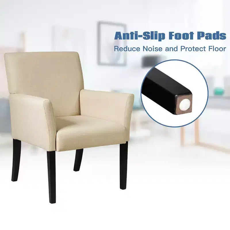 Chaise visiteur/d'appoint/fauteuil de bureau Costway avec pieds en bois d'hévéa
