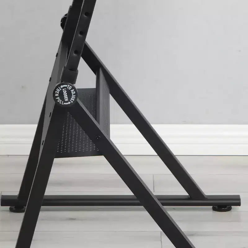 Bureau de dessin et d'impression ModernLuxe avec chaise en verre trempé réglable noir
